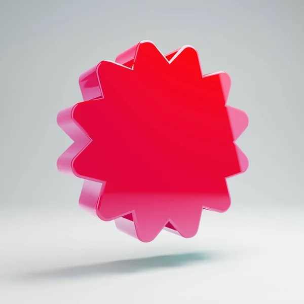 Ογκομετρικό γυαλιστερό καυτό ροζ εικονίδιο Cartificate απομονώνεται σε λευκό φόντο. — Φωτογραφία Αρχείου
