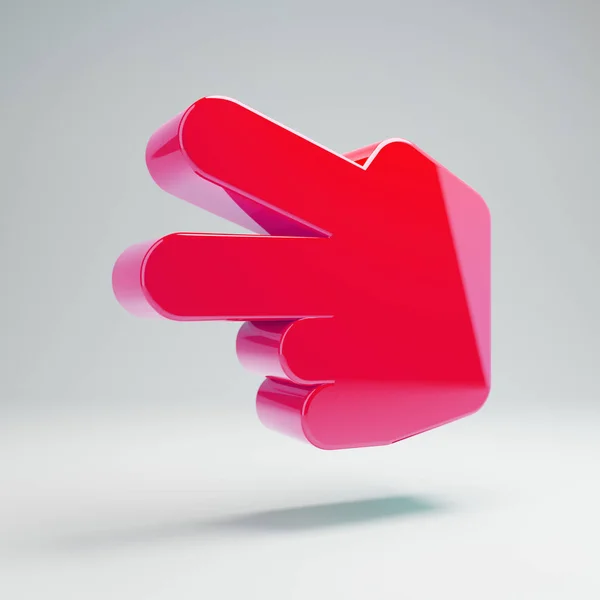 흰색 배경에 격리 된 볼륨 광택 핫 핑크 손 가위 아이콘. — 스톡 사진