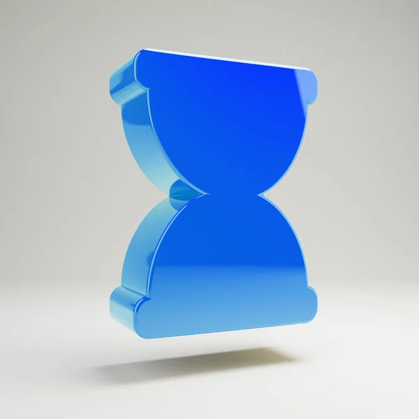 Volumetric glossy blue Hourglass icon isolated on white background. — Stock Photo, Image