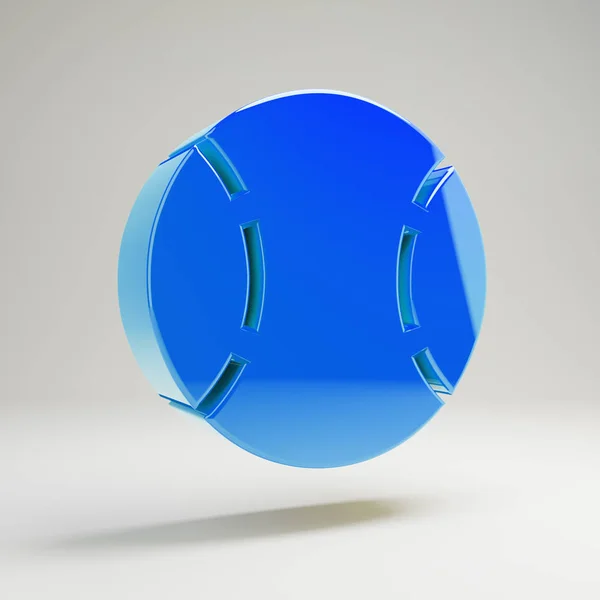 Volumetrisk glänsande blå baseball boll ikonen isolerad på vit bakgrund. — Stockfoto