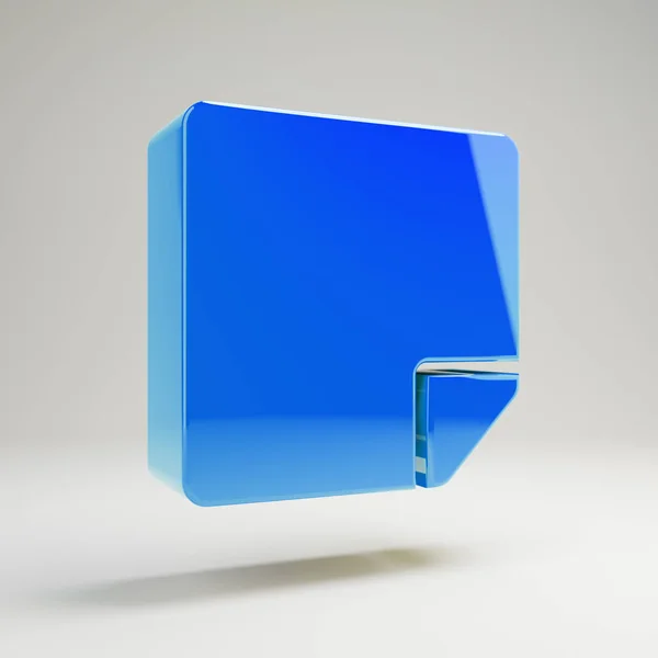Icona volumetrica blu lucido appiccicosa isolata su sfondo bianco . — Foto Stock