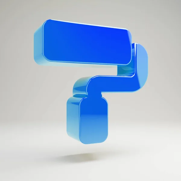 Fénylő fényes kék Paint Roller ikon izolált fehér háttér. — Stock Fotó