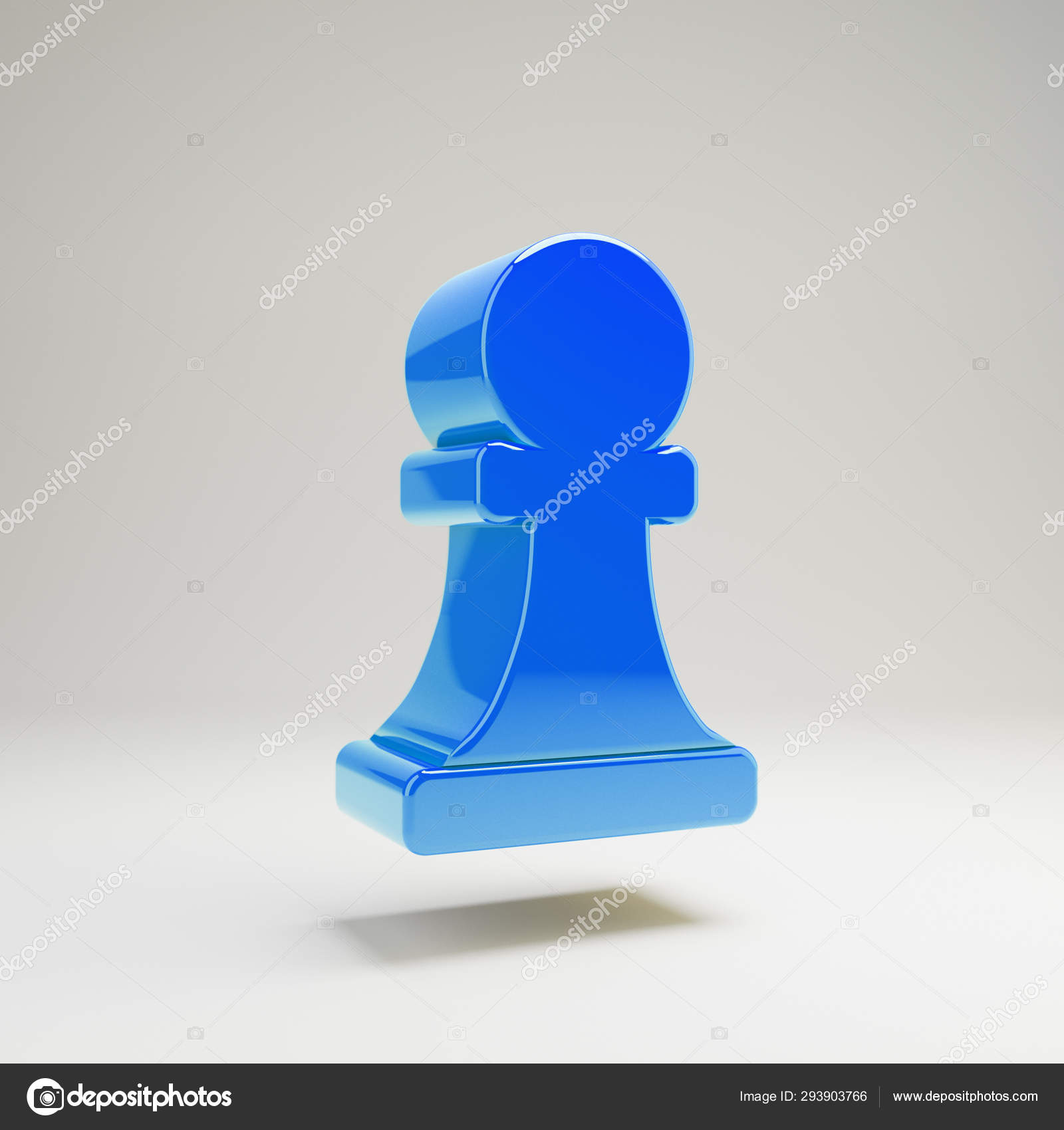 Volumetric glossy blue Chess Pawn icon isolated on white background. —  Stock Photo © whitebarbie #293903766, image size:1600x1700