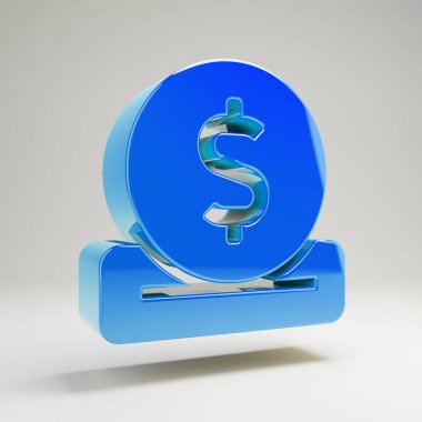 Hacimsel parlak mavi Beyaz arka planda izole simgesi bağış.