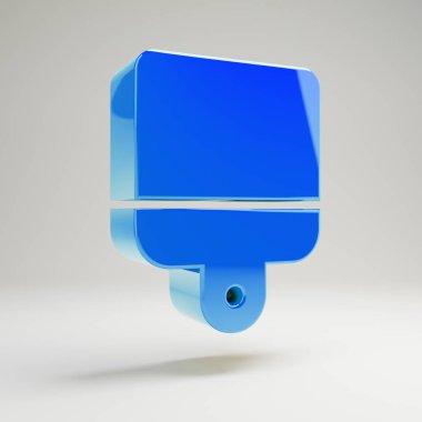 Beyaz arka planda yalıtılmış hacimsel parlak mavi Fırça simgesi.