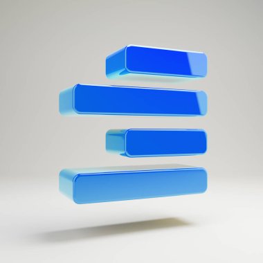 Beyaz arka planda yalıtılmış hacimsel parlak mavi Align Right simgesi.