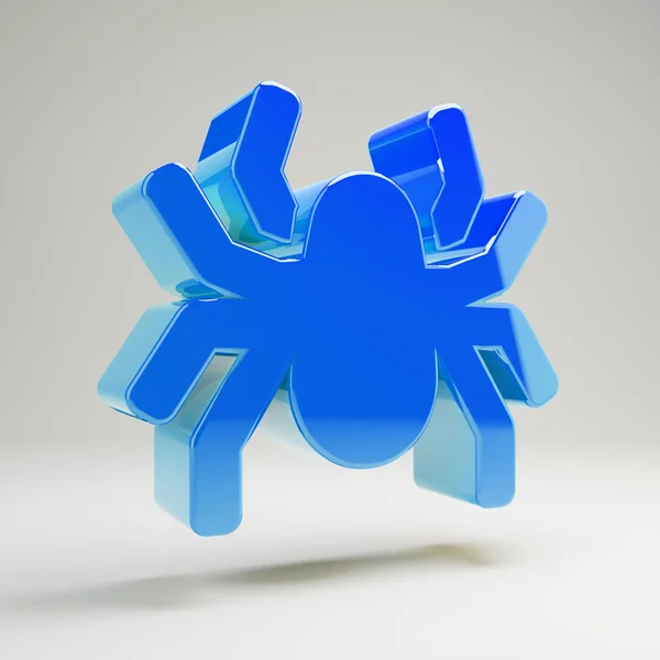 Volumetric brilho azul ícone Aranha isolado no fundo branco . — Fotografia de Stock