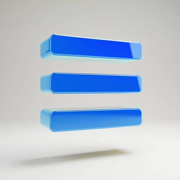 Volumetric glänsande blå staplar ikonen isolerad på vit bakgrund. — Stockfoto