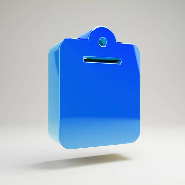 Icona volumetrica blu lucido Appunti isolato su sfondo bianco . — Foto Stock