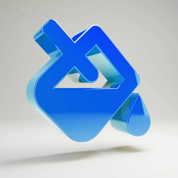 Volumetric azul brilhante ícone de gotejamento de preenchimento isolado no fundo branco . — Fotografia de Stock
