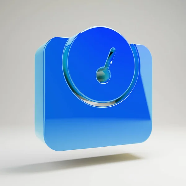 Ícone de peso azul brilhante volumétrico isolado no fundo branco . — Fotografia de Stock