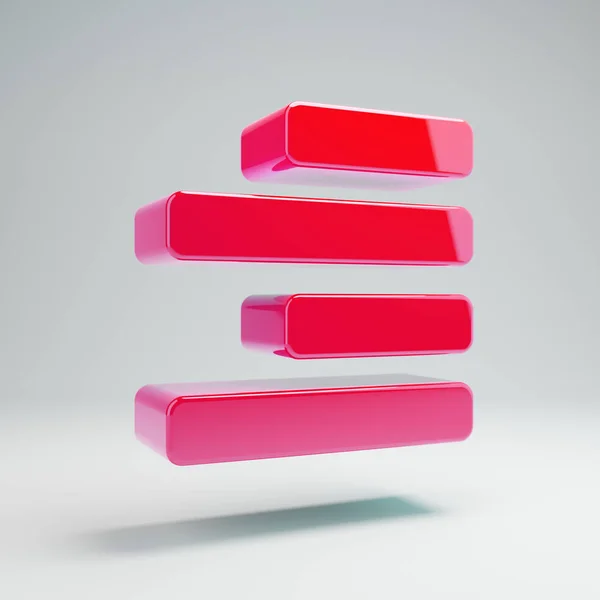 흰색 배경에 격리 된 볼륨 광택 핫 핑크 정렬 오른쪽 아이콘. — 스톡 사진