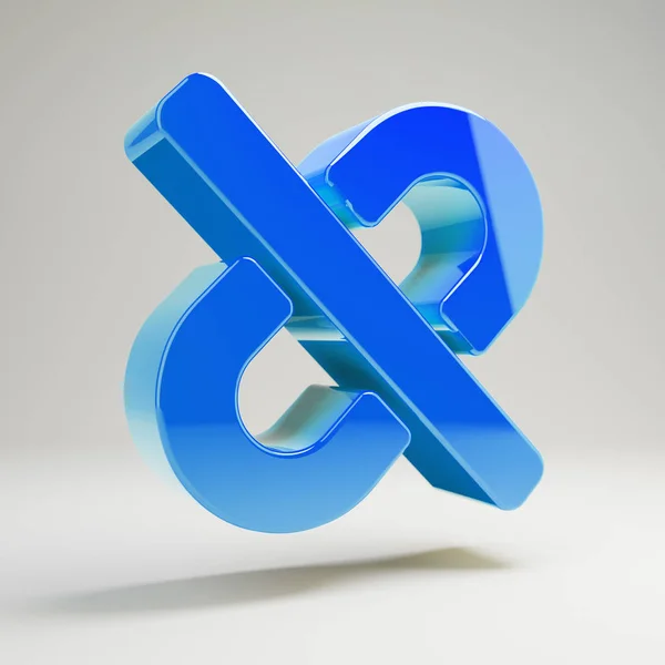 흰색 배경에 격리된 볼륨 광택 파란색 연결 해제 아이콘. — 스톡 사진