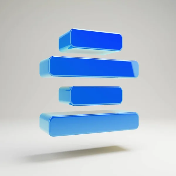 Volymetrisk glänsande blå justera mittikonen isolerad på vit bakgrund. — Stockfoto