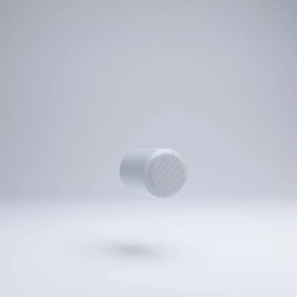 カーボンファイバー 3D 点記号。白い背景に分離されたホワイトカーボンフォント. — ストック写真