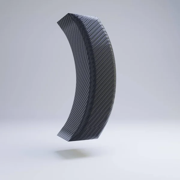 Fibra de carbono 3d símbolo de suporte redondo. Fonte Black carbon isolada no fundo branco . — Fotografia de Stock