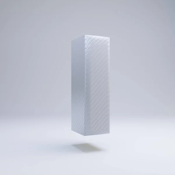 Fibra de carbono 3d letra L minúscula. Fonte de carbono branco isolada no fundo branco . — Fotografia de Stock