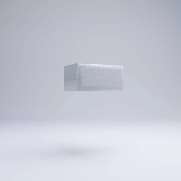 Koolstofvezel 3D minus symbool. Wit Carbon lettertype geïsoleerd op witte achtergrond. — Stockfoto