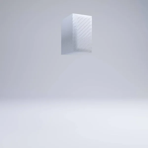 炭素繊維3D引用符記号。白い背景に分離されたホワイトカーボンフォント. — ストック写真