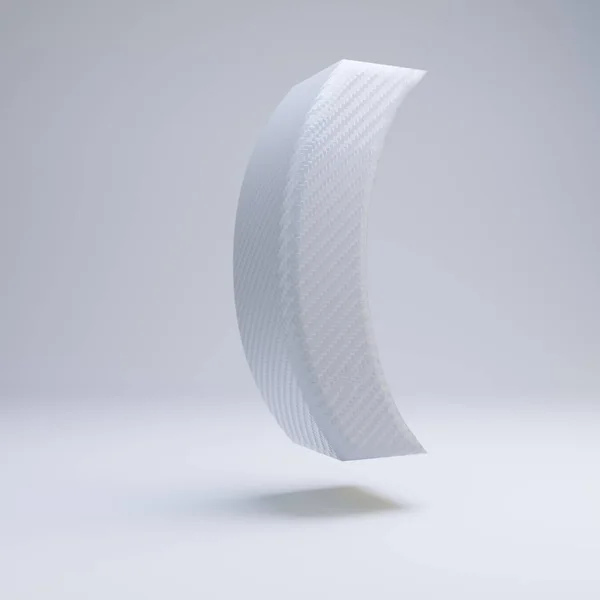 Fibra de carbono 3d símbolo de suporte redondo. Fonte de carbono branco isolada no fundo branco . — Fotografia de Stock