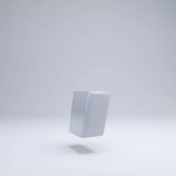 炭素繊維3D昏睡記号。白い背景に分離されたホワイトカーボンフォント. — ストック写真