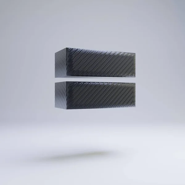Carbon Fiber 3D är lika med symbol. Svart kol teckensnitt isolerat på vit bakgrund. — Stockfoto