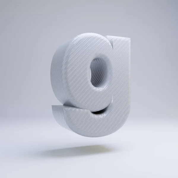 Fibre de carbone 3d lettre G minuscule. Fonte carbone blanche isolée sur fond blanc . — Photo