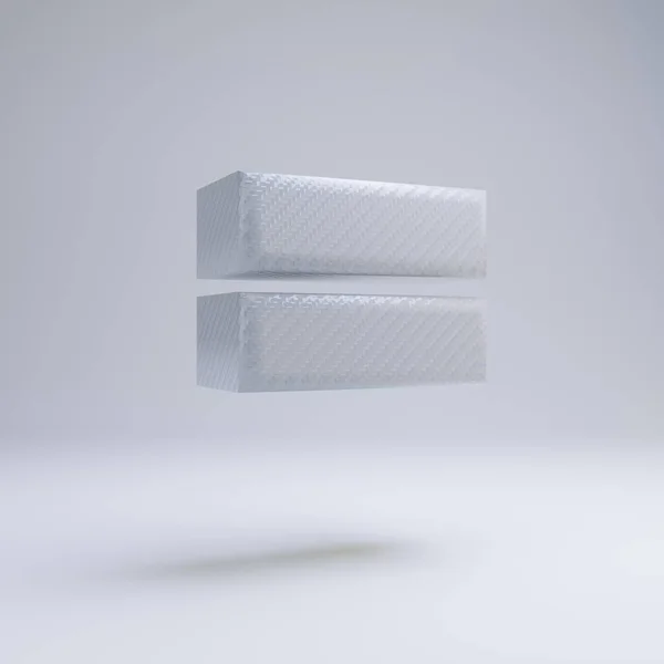 炭素繊維 3d はシンボルに等しい。白い背景に分離されたホワイトカーボンフォント. — ストック写真