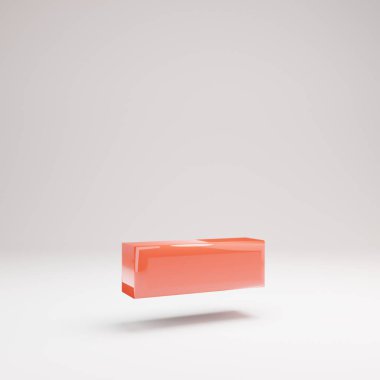 Çizgi sembolü. Parlak yansımaları ve beyaz arka plan üzerinde izole gölge ile Yaşayan Coral yazı tipi.