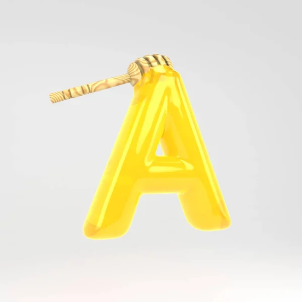 Letter A hoofdletters. Honing lettertype met Dipper geïsoleerd op witte achtergrond. — Stockfoto