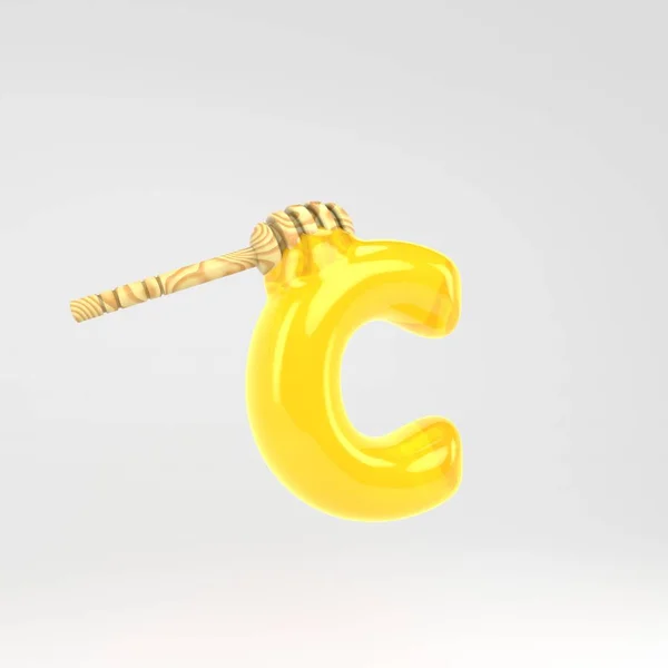 Letter C kleine letters. Honing lettertype met Dipper geïsoleerd op witte achtergrond. — Stockfoto