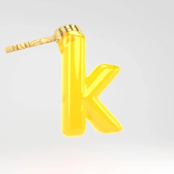 Letter K kleine letters. Honing lettertype met Dipper geïsoleerd op witte achtergrond. — Stockfoto