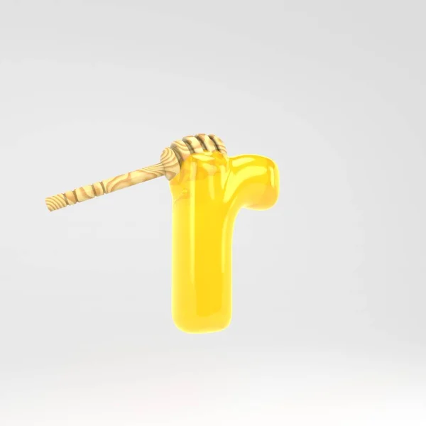 Letra R minúscula. Honey fuente con dipper aislado sobre fondo blanco . — Foto de Stock