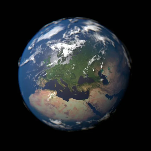 Planeta Ziemia w koncepcji makro z Europą w centrum uwagi. — Zdjęcie stockowe