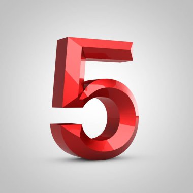 Kırmızı parlak oymalı 5 numara.