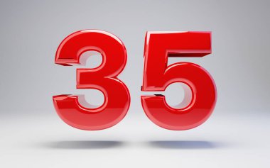 35 numaralı beyaz arka plan üzerinde izole