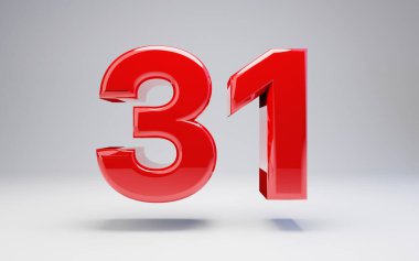 Beyaz arka plan üzerinde izole sayı 31