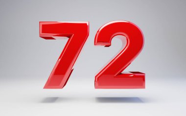 72 numara beyaz arkaplanda izole edildi