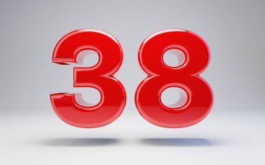 Beyaz arka plan üzerinde izole 38 numara