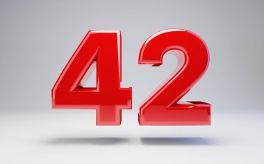 42 numara beyaz arkaplanda izole.