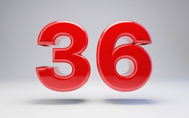 Beyaz arka plan üzerinde izole 36 numara
