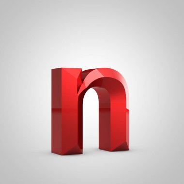 Kırmızı parlak harf N küçük harf