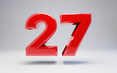 Beyaz arka plan üzerinde izole sayı 27
