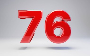 76 numara beyaz arkaplanda izole edildi