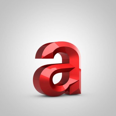 Kırmızı parlak yontulmuş harf Küçük harf