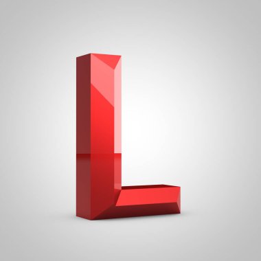 Kırmızı parlak harf L büyük harf.