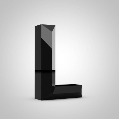 Siyah parlak oymalı L harfi büyük harf