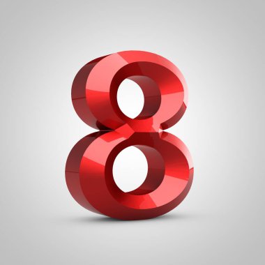 Kırmızı parlak oymalı 8 numara.