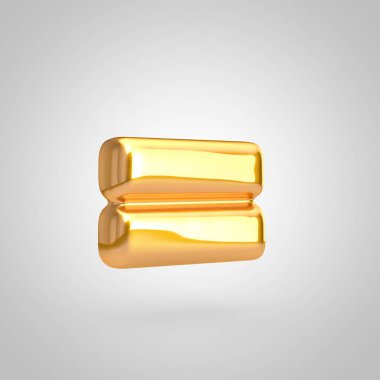 Altın metalik balon, beyaz arkaplanda izole edilmiş sembol.