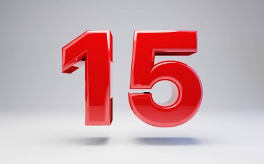 Beyaz arka plan üzerinde izole sayısı 15